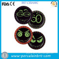 Round black funny custom giftware ceramic Watching Eye Plate